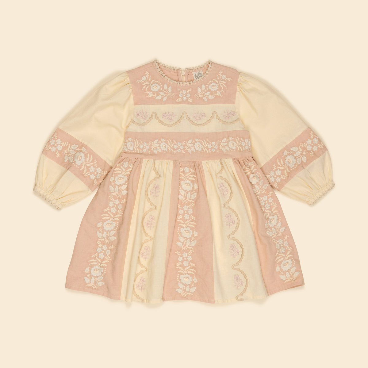 APOLINA  WILMA DRESS - DRIED ROSE/CREAM