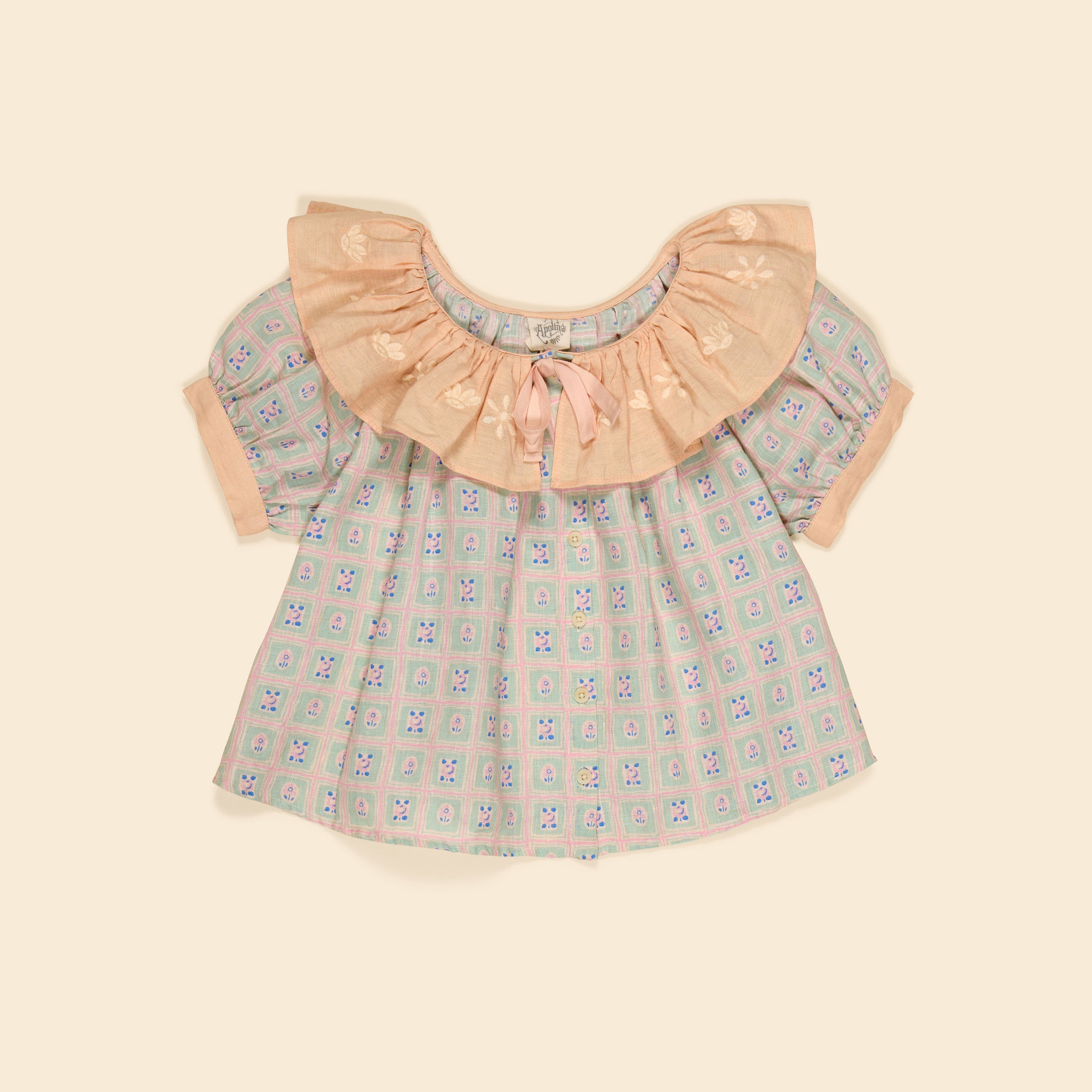 APOLINA  ZABINA BLOUSE - ROSEPANEL MINT