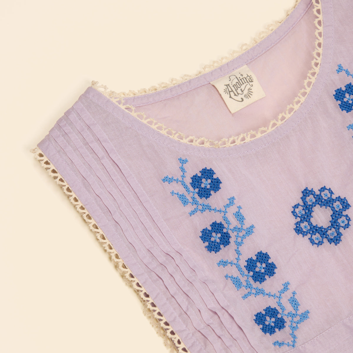 APOLINA  ZINA STRUCTURED ORGANDIE VEST - VIOLET CRÈME