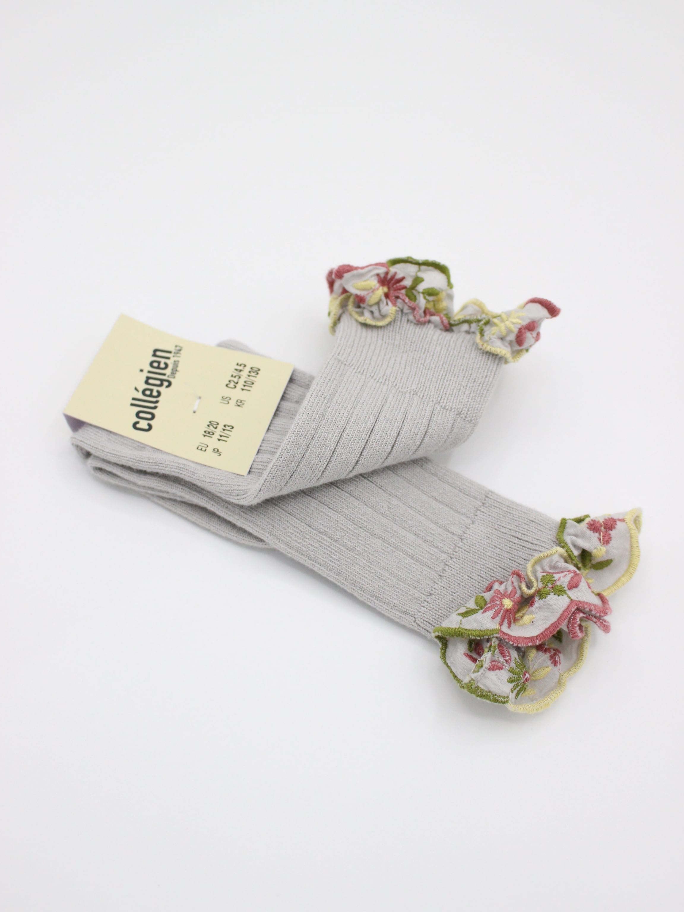 collegien Eglantine Knee-high Socks Gris Perle