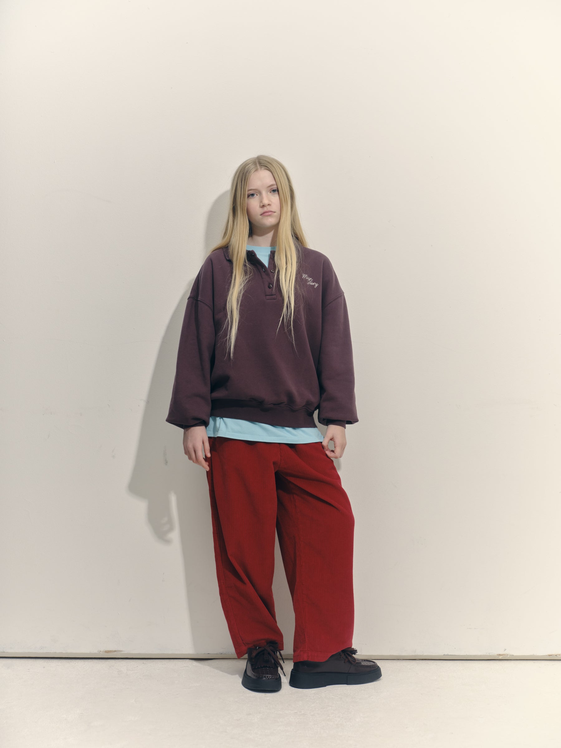 main story  Polo Sweatshirt  Dark Cherry