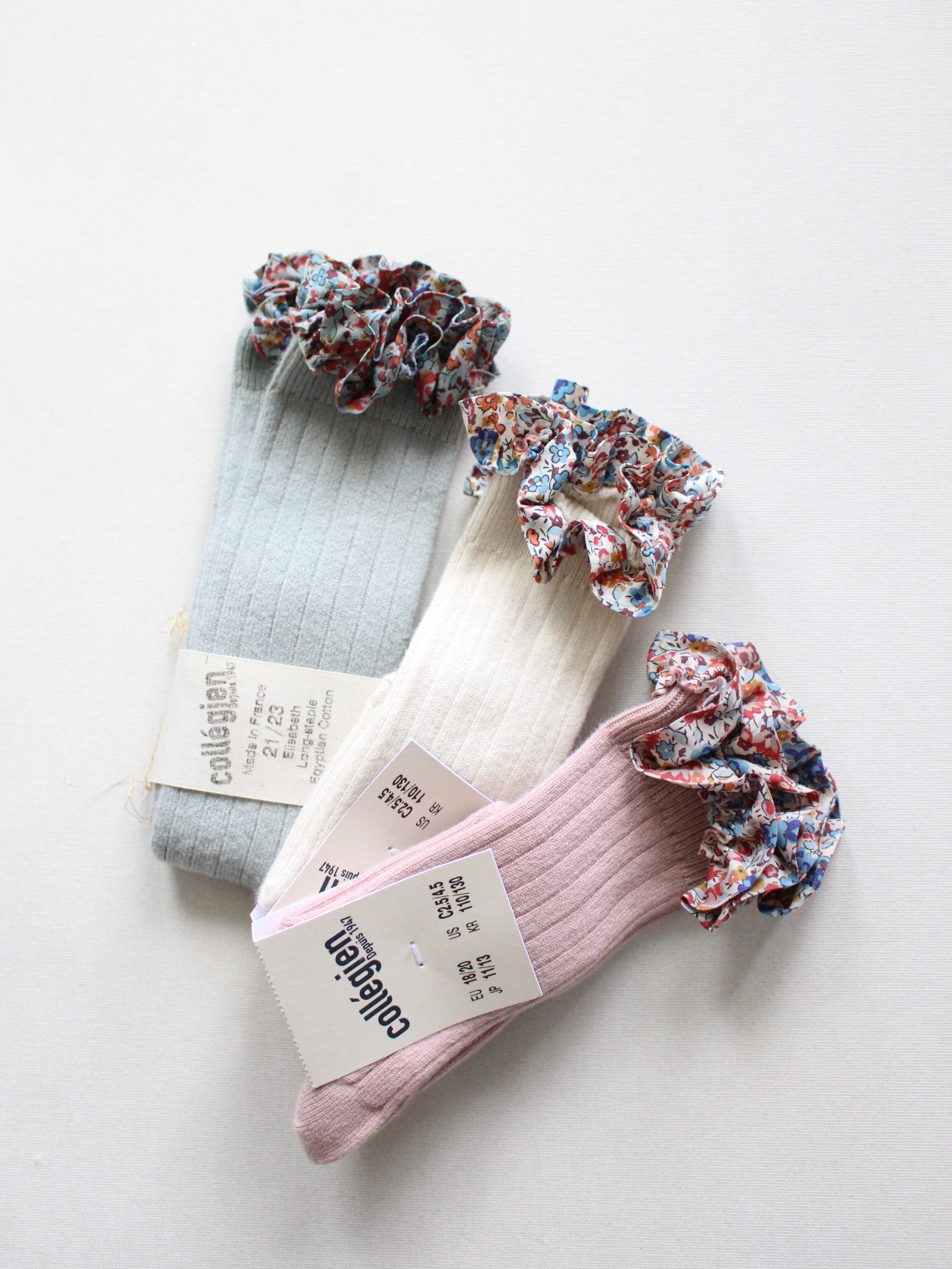 collegien リバティTRIM KNEE-HIGHS SOCKS Doux agneaux