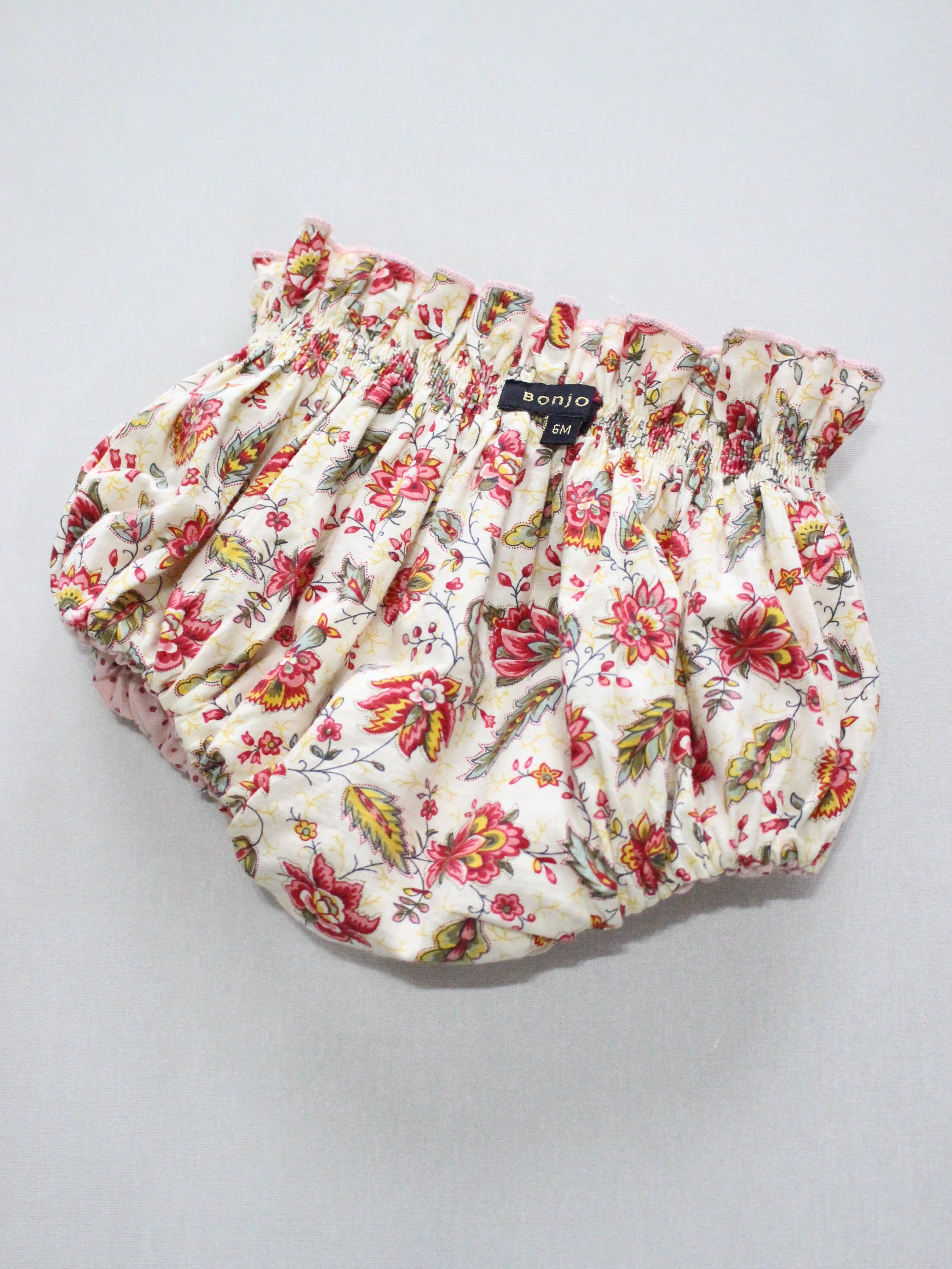 BONJOUR DIARY  Baby set with reversible bloomer Aline print 6m-2y　