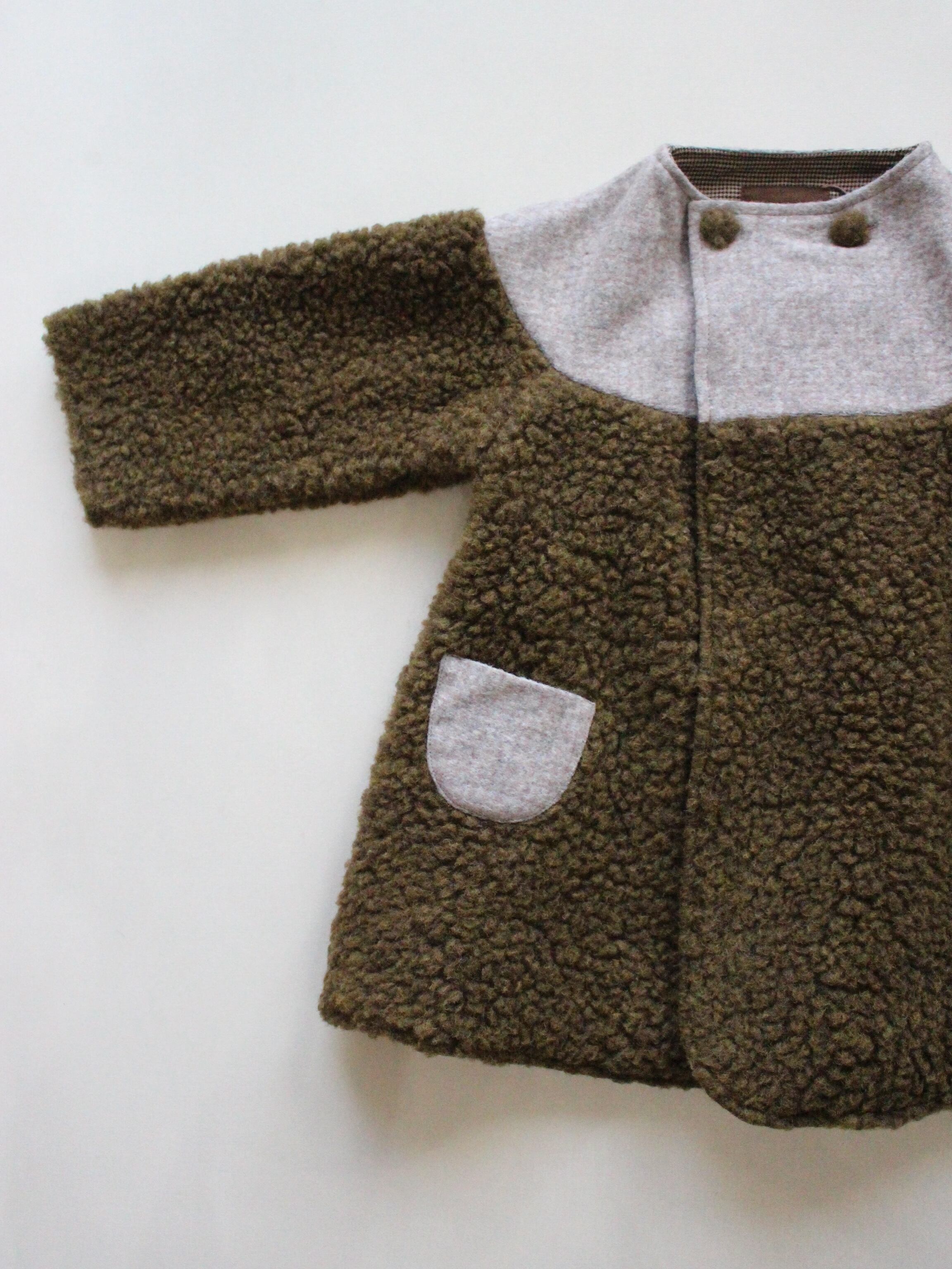 HELLO LUPO Duble Bell Coat - Mossy Cloud/Winter Smoke
