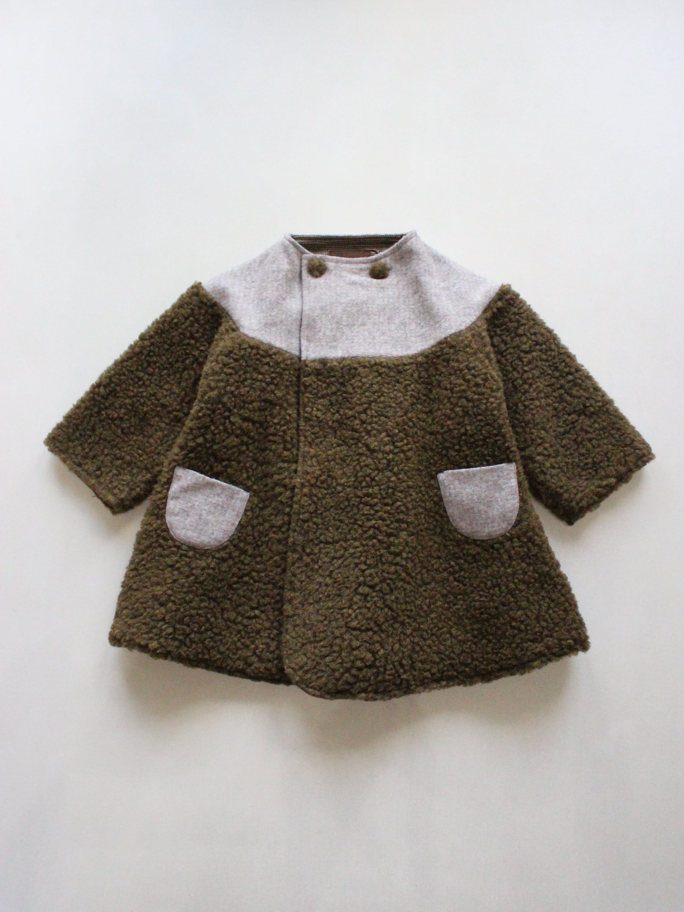 HELLO LUPO Duble Bell Coat - Mossy Cloud/Winter Smoke