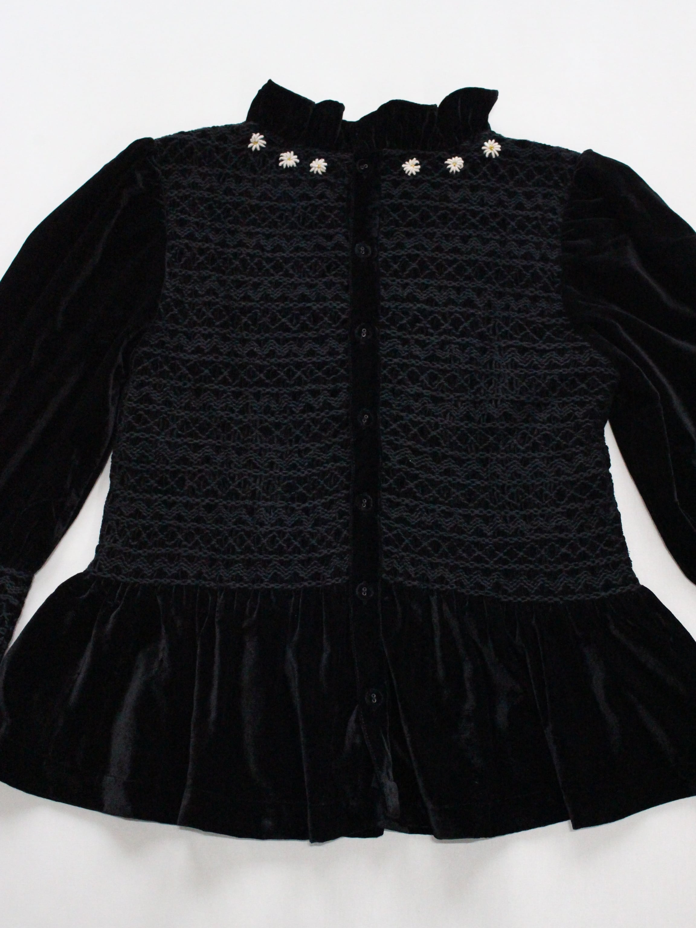 Suranné Handsmock blouse Black velvet