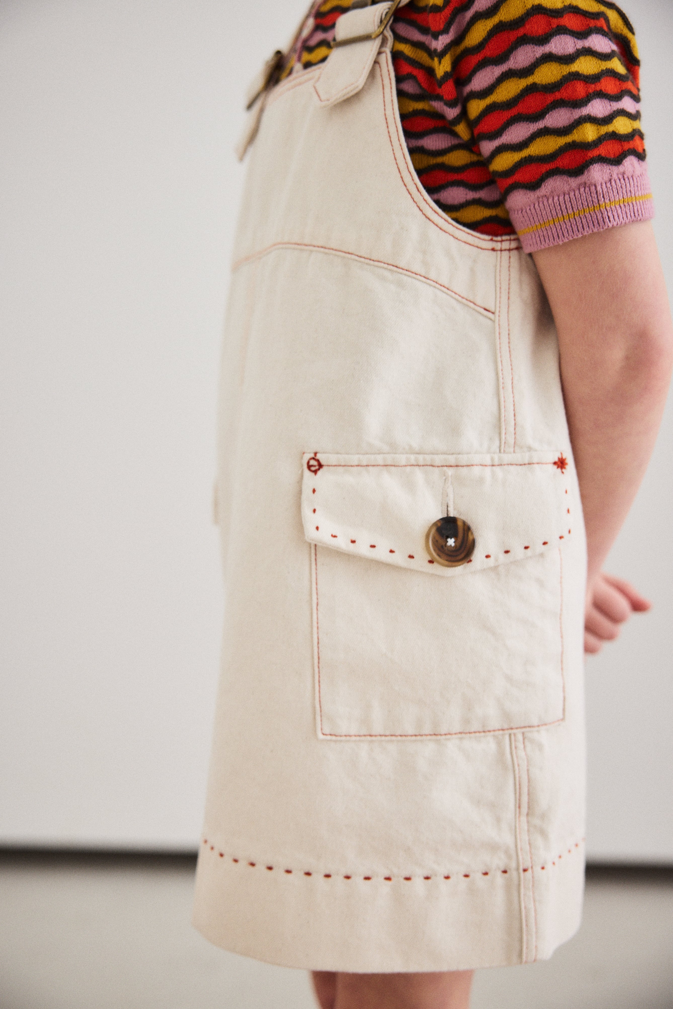Misha & Puff Buckle Jumper Dress/ Gesso