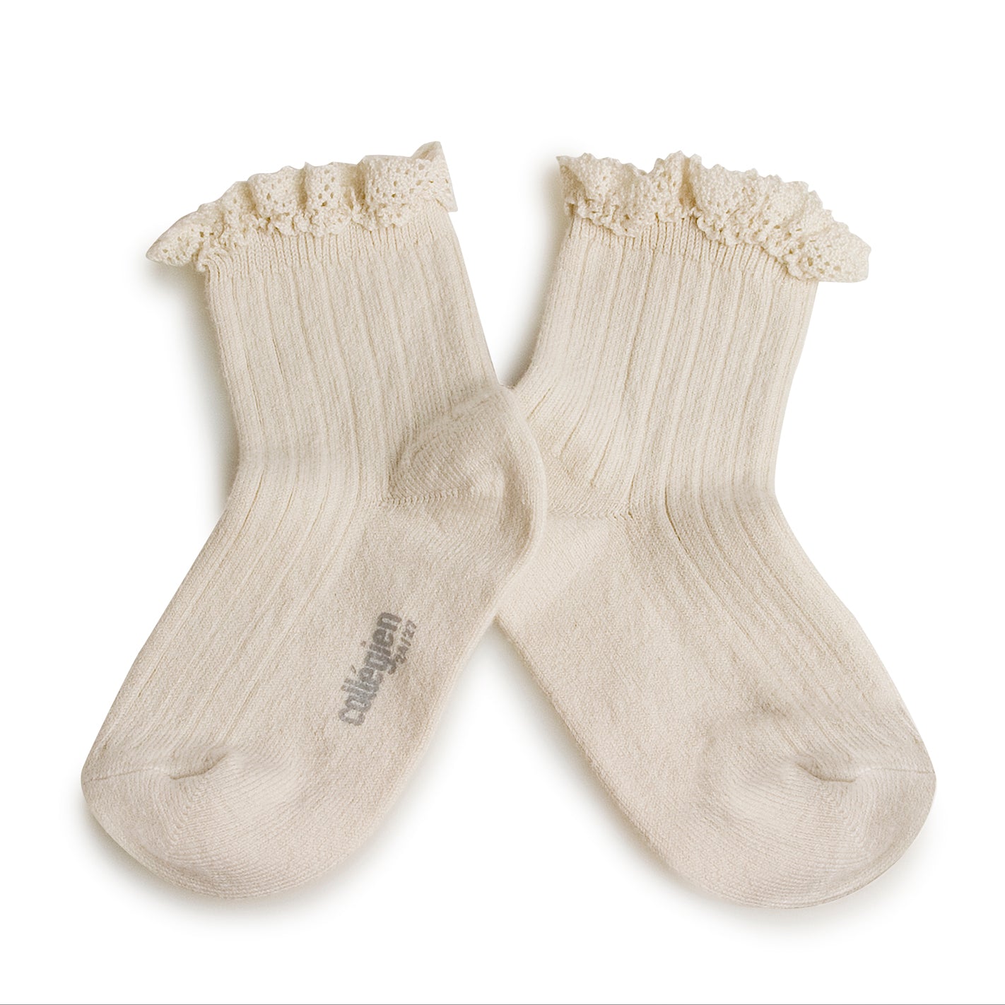 collegien  Lili - Lace Trim Ribbed Ankle Socks  doux agneaux